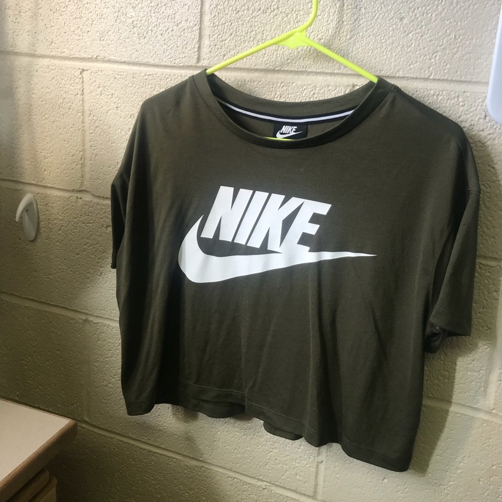 Olive green Nike crop top